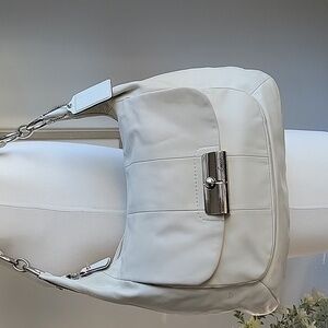 COACH Bone Kristen Leather Shoulder Bag